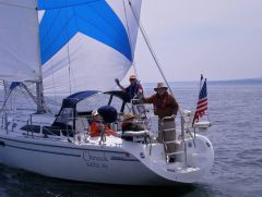 Downwind with a relaxed crew, thank you AutoHelm!