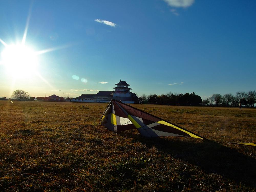 The Japanese beautiful sky and castle